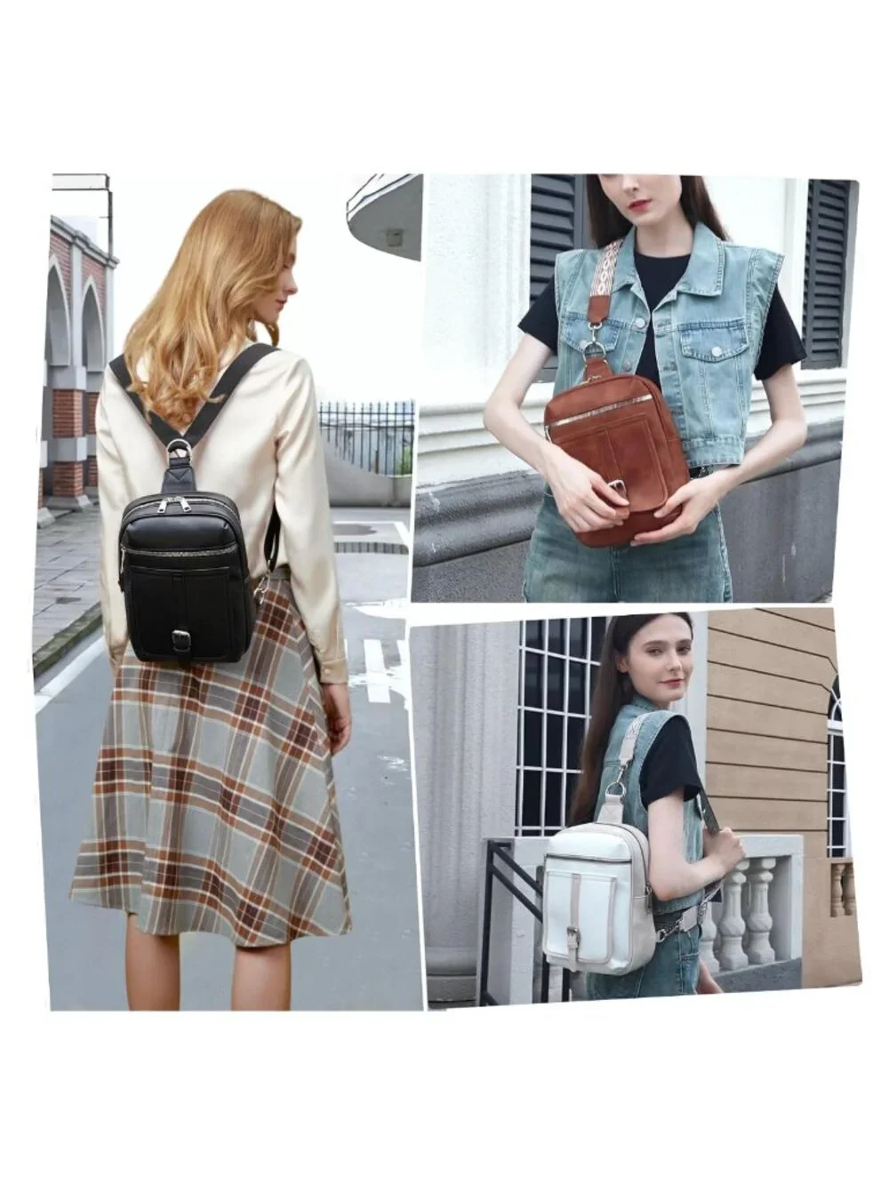 Mini Diaper Bag Crossbody Faux Leather Wipes Pocket Small Purse